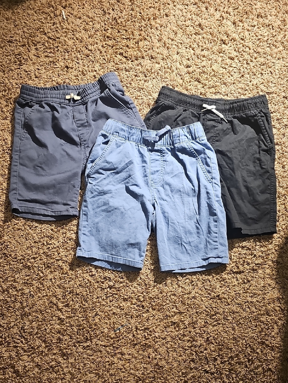 Kids Elastic-Waist Pull-On Shorts - Light Blue, Navy & Black